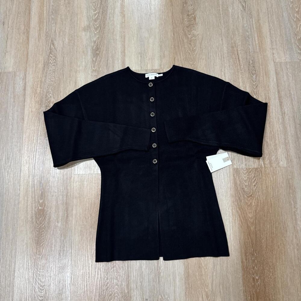 Good American Black Cardigan Sweater